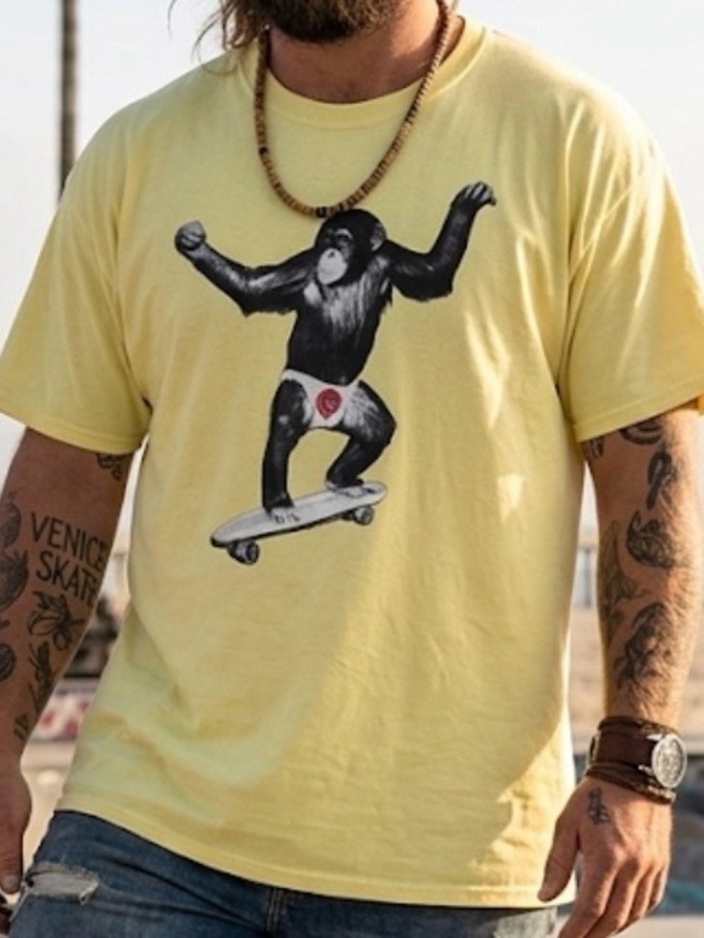 Powell-Peralta Men’s Graphic Skate Chimp T-shirt Streetwear Skateboarding  XXL